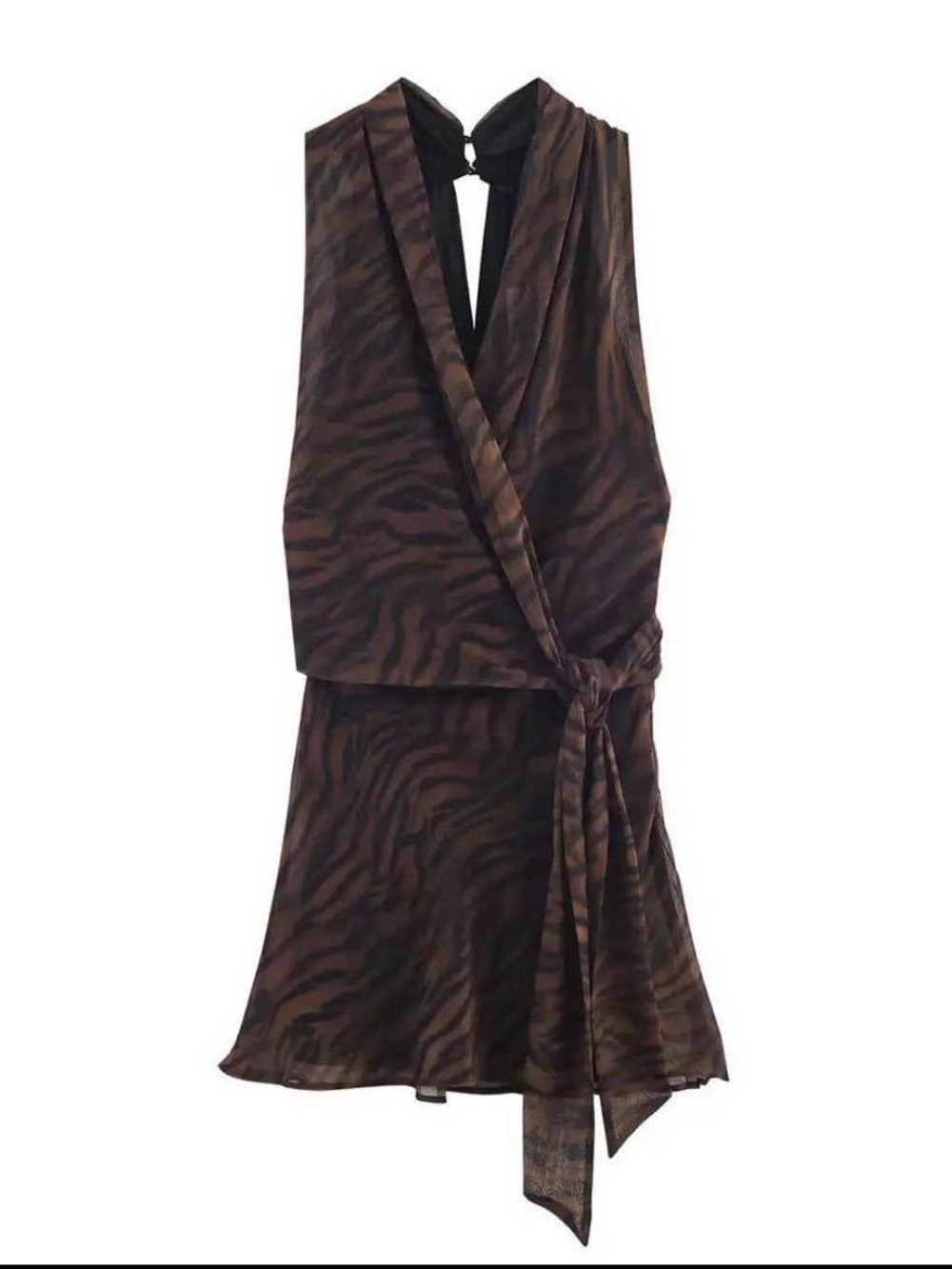 NWT Zara Tiger Print Wrap Mini Dress